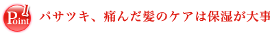パサツキ痛んだ髪のケアは保湿が大事